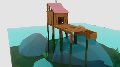 Low Poly Sea-House preview image